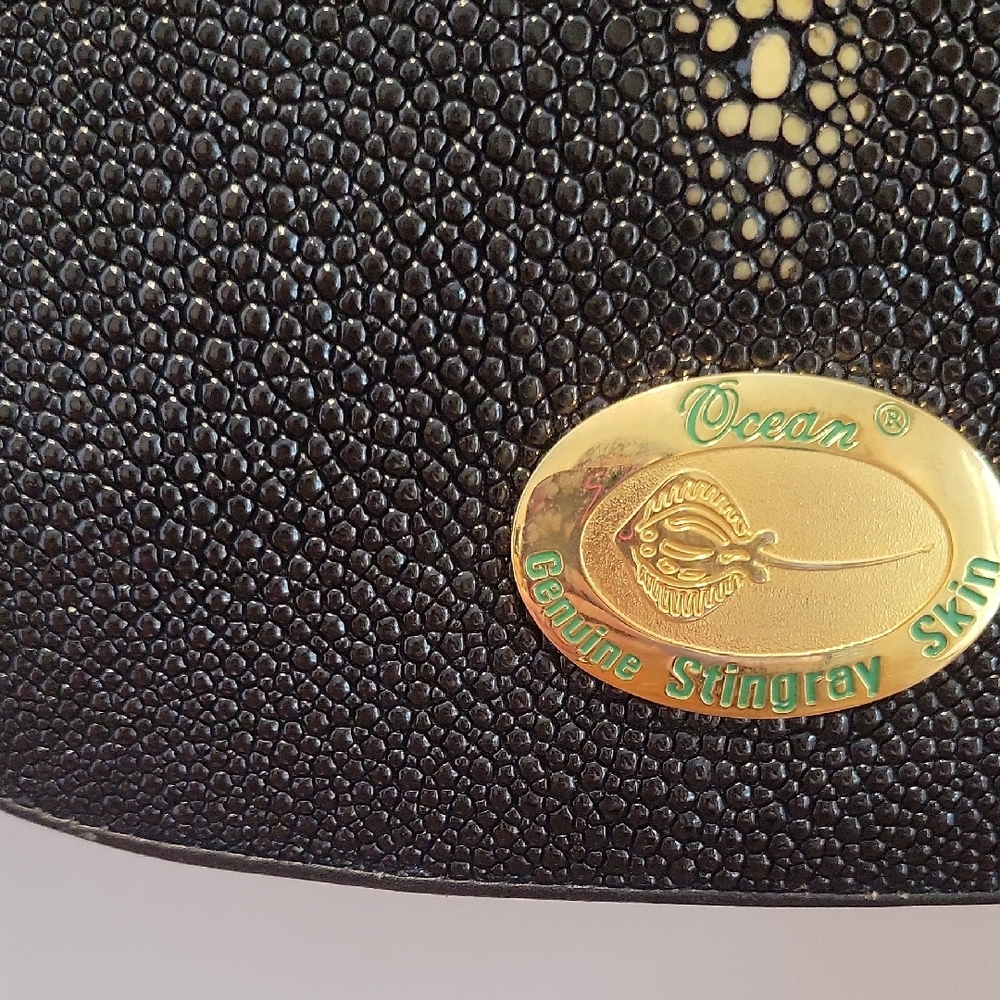 Vintage Ocean Genuine Stingray Skin Shoulder Purse That Extends To Crossbody Bag - Picture 6 of 16